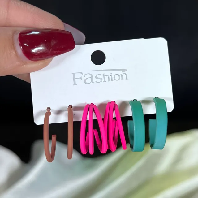 Colourful Designed Hoops ( pack of 3 ) ( d-7 )