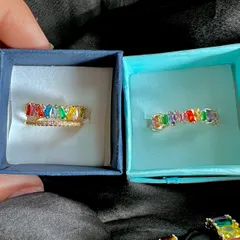 Premium Anti Tarnish Golden Rainbow Rings