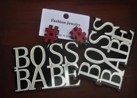 Boss Babe Silver Quirky Earring