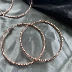 High Quality XXL Rosegold Gothic Chain Hoops