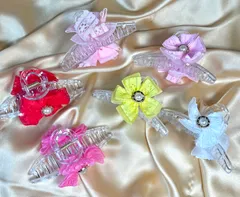 Transparent Multicolour Flower Hair Clutchers (D-2)