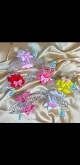 Transparent Multicolour Flower Hair Clutchers (D-5)