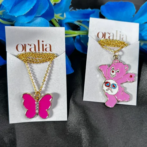 Cute Pink Charm Necklaces