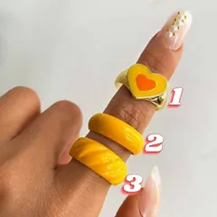 Y2K Colourful Yellow Trendy Rings