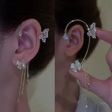 Butterfly Hanging Earcuff ( No Piercing Required )