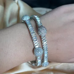 American Diamond Sillver Bracelet With Circles (Pair)
