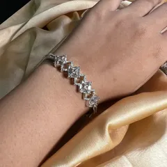 American Diamond Silver Round Bracelet