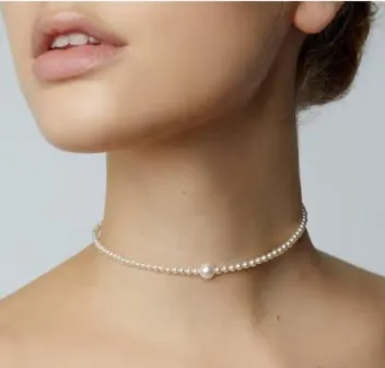 Elegant Everyday Wear Glass Pearl Choker Necklace