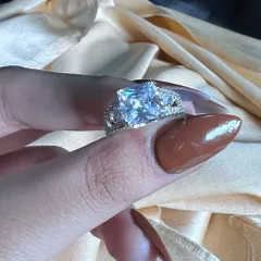 Square Shaped  American Diamond Ring