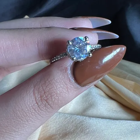 Premium Single Stone  American Diamond Ring (Adjustable)