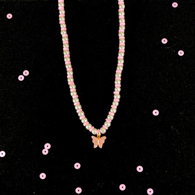 Cute Y2K Pink  Butterfly Charm Necklace