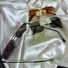 Metal Rectangular Unisex Sunglasses