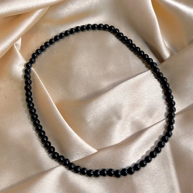 Crystal Black Pearl  Necklace