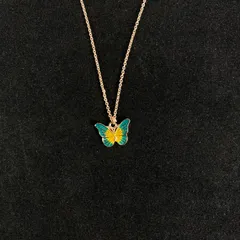 Cute Green Butterfly Charm Necklace