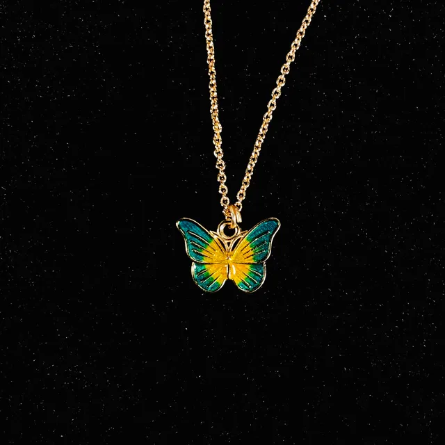 Cute Green Butterfly Charm Necklace