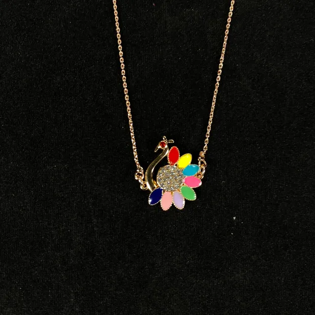 Cute Colourful Swan Charm Necklace