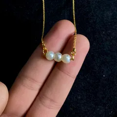 Three Pearl Chain Necklace (Waterproof)