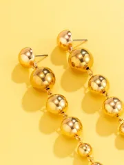 Golden Ball Drop Hanging Earrings