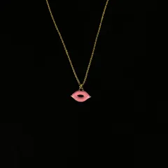 Cute Pink Lips Necklace