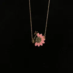 Cute Pink Swan Charm Necklace