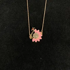 Cute Pink Swan Charm Necklace