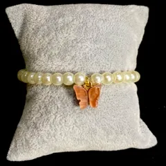 Unique Pearl With Butterfly Charm Bracelet