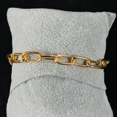 Simple Classic Gold Link Chain Bracelet With White Butterfly