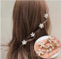 Mini Daisy Flower Pearl Hair Clutcher