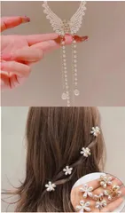 Korean Butterfly Wings Dangling & Mini Daisy  Hair Clutcher Super Saver Combo