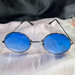 Round Frame With Blue Shade Sunglasses