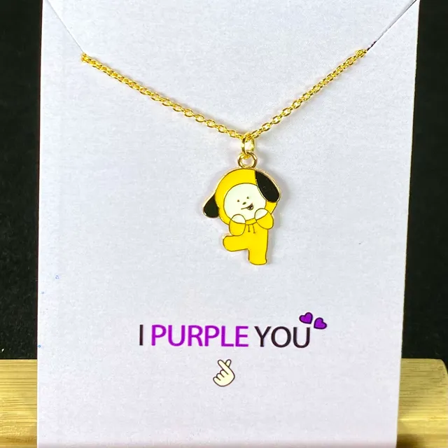 Cute BTS  Chimmy Character  Necklace (Golden)