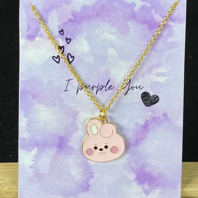 Cute BTS Cooky Character  Necklace (Golden)