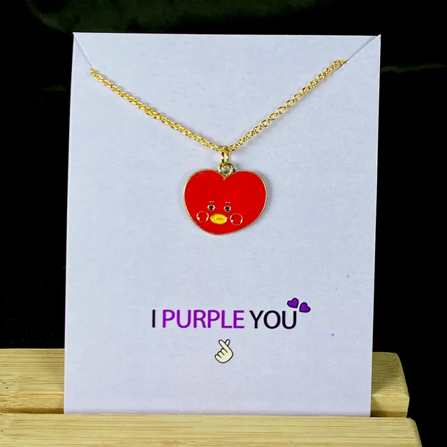 Cute BTS Tata Character Necklace (Golden)