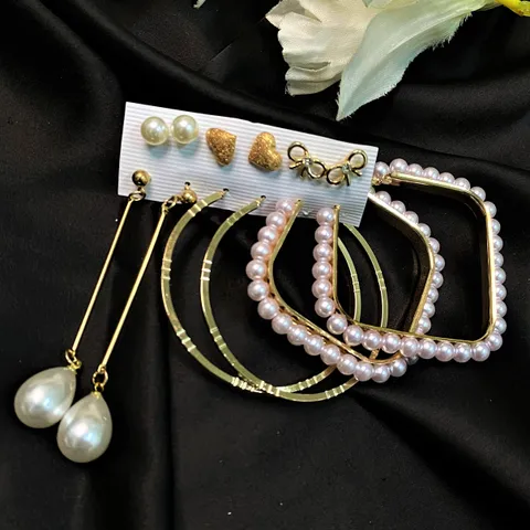 Heavy Pearl Earrings Cards Pack of 6