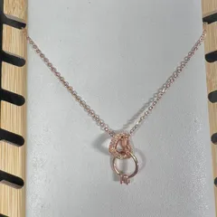 Premium Anti Tarnish Rosegold Necklace - ring and heart