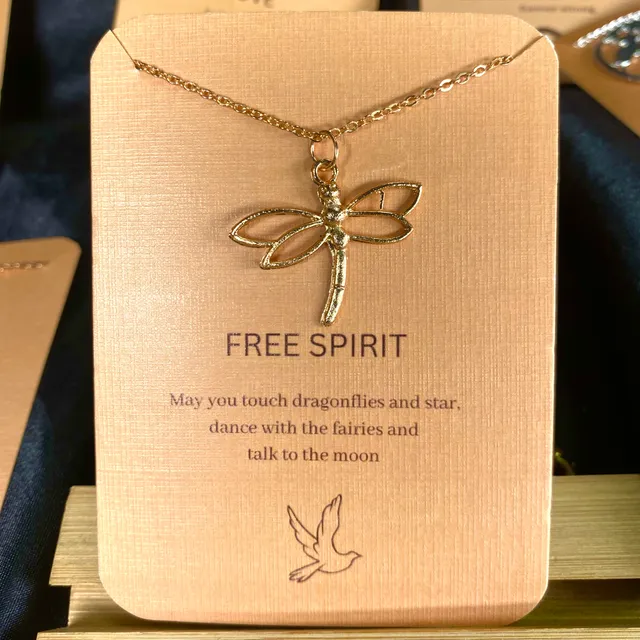 Golden Dragonfly Minimal Card Necklace| High Quality Chain | Perfect for Dailywear