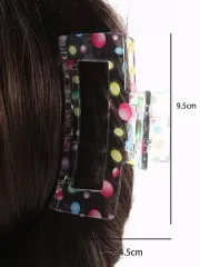 Rectangular Transparent  Printed Hair Clutchers
