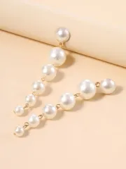 Faux Pearl Hanging Earrings