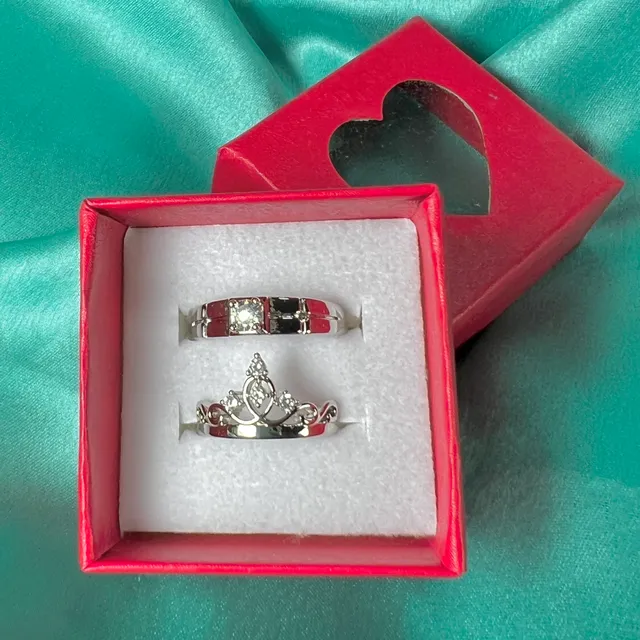 Silver Couple Ring Set