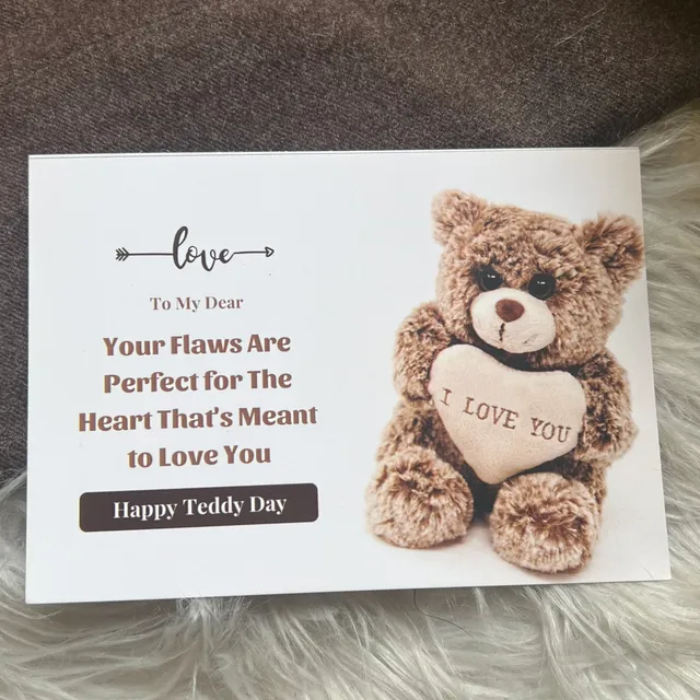 Happy Teddy Day  Valentines Day card ( D6 )