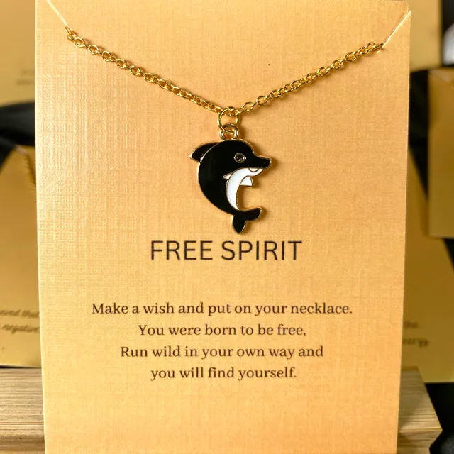 Dolphin Charm Necklace (Golden)