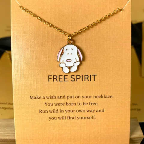 Cute Dog Charm Necklace (Golden)