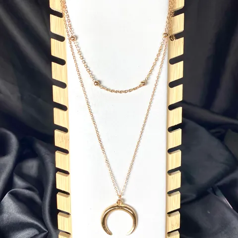 Double Layer Moon Layered Necklace