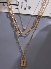 Multi - Layered Golden Lock Chain