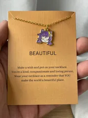 Anime Enamel Charm Necklace With Beautiful Card