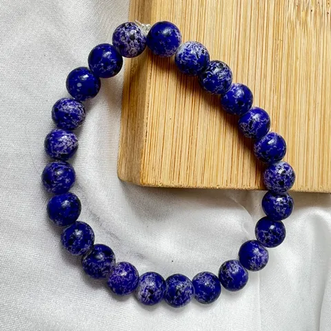 Tie-Dye Blue Beads Bracelet (Big Beads)