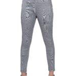 Slim Fit Crease Small Check Grey Jeggings