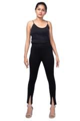 Slim Fit Crease Slit Back Jeggings