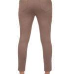 Slim Fit Crease Slit Brown Jeggings