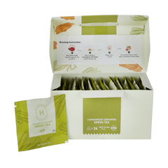 Hustlebush Lemongrass Cinnamon Green Tea 25 Pyramid Tea Bags For Weight Loss Fights Cough & Cold